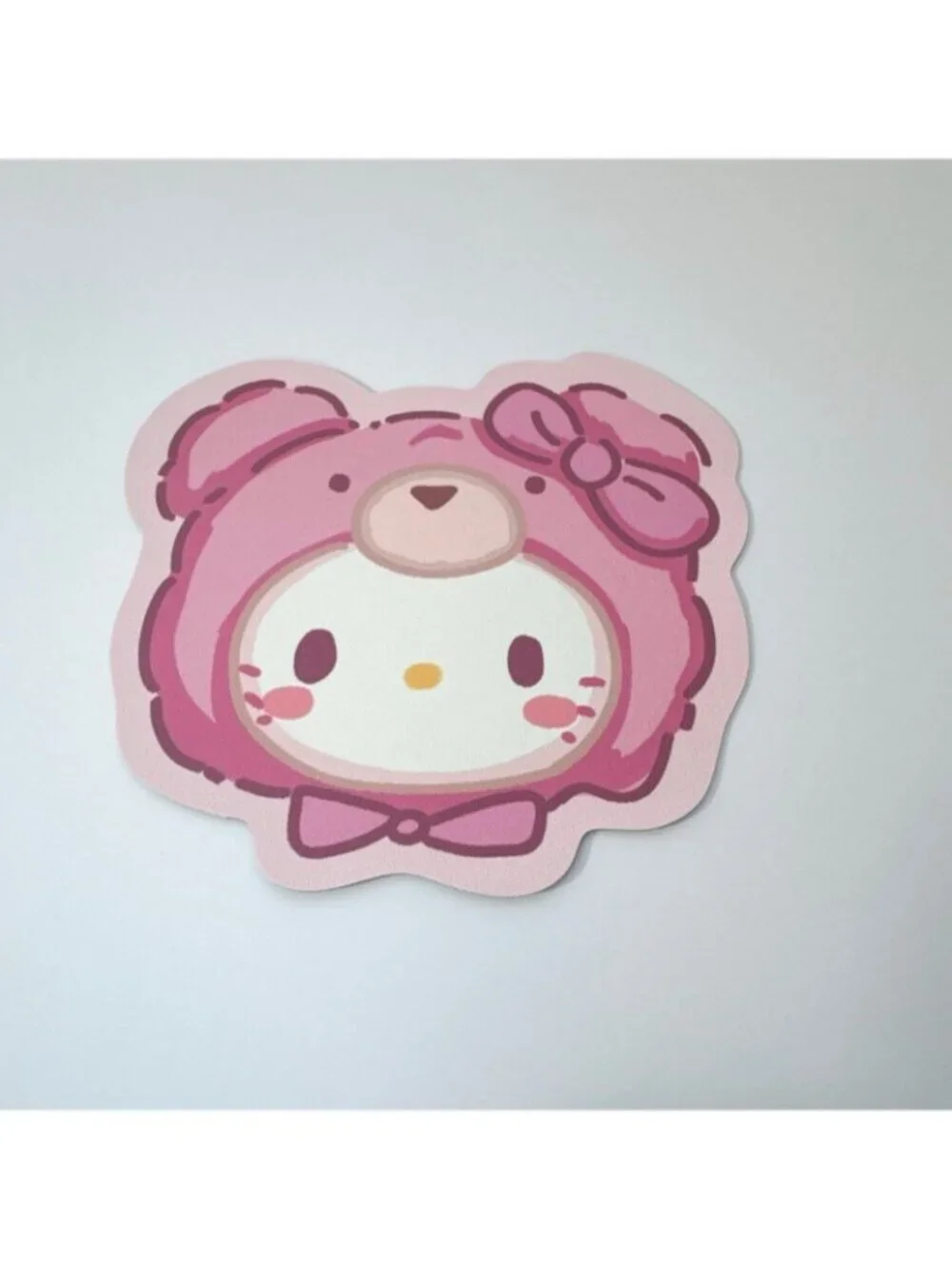 Pink Kitty Bear Mouse Pad Kawaii Desk Pad Cute Non Slip Mouse Mat
